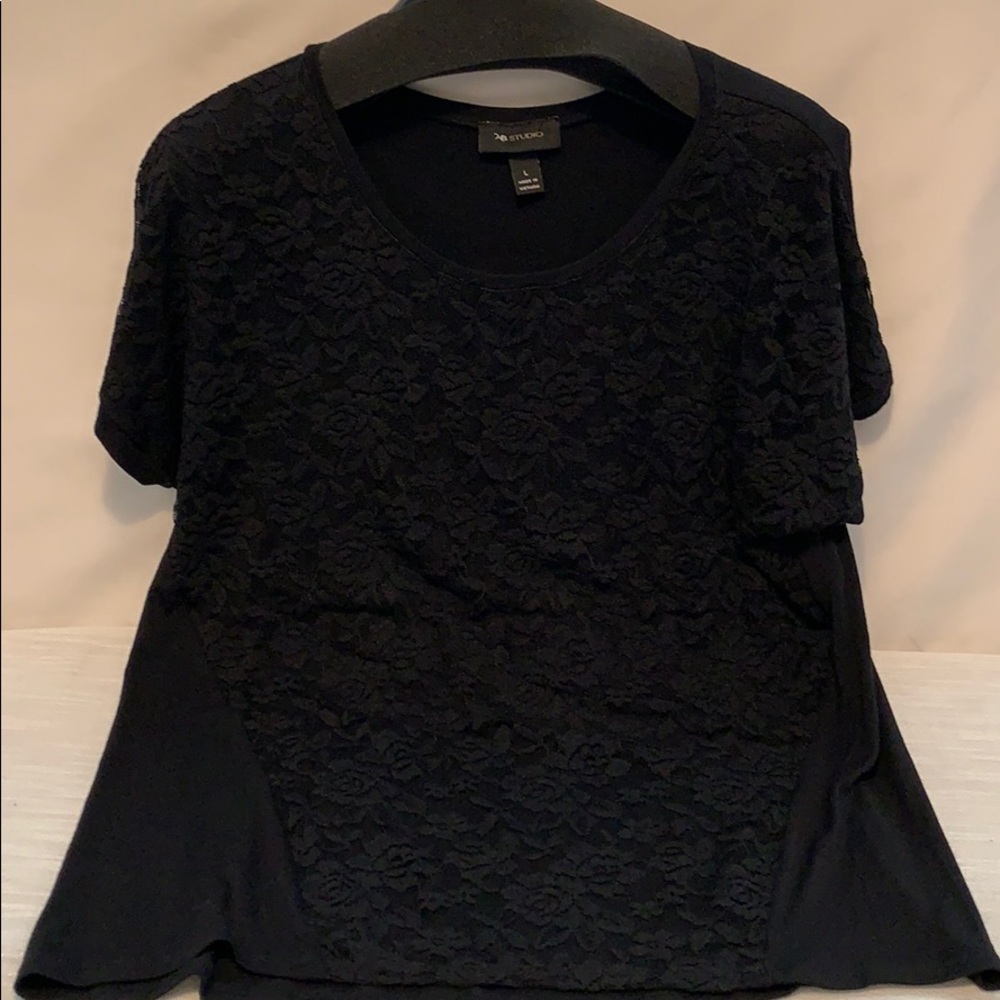 AB Studio Black Lace Blouse